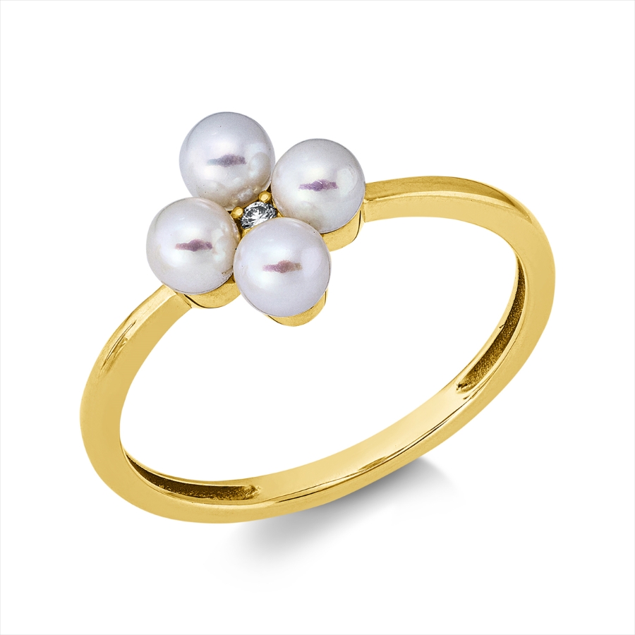 Ring  18kt Gelbgold mit 0,01ct Diamanten