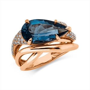 Ring 3er-Krappe 18 kt RG