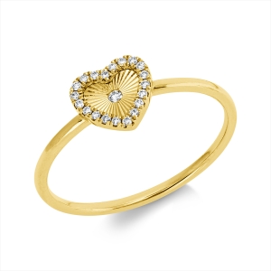 Ring Zarge 18 kt GG Herz