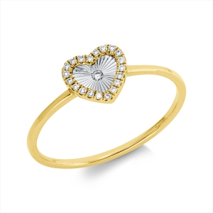 Ring Zarge 18 kt GG Herz