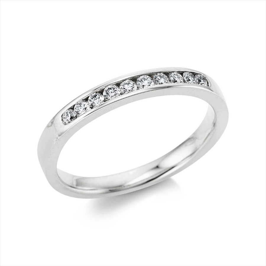 Memoire halb Ring  18kt Weißgold mit 0,21ct Diamanten