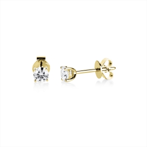 Solitaire Ohrstecker 4er-Krappe 18kt Gelbgold GIA2557773979 + GIA5553738977 mit 0,41ct Diamanten