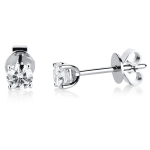 Solitaire Ohrstecker 4er-Krappe 18kt Gelbgold GIA2557773979 + GIA5553738977 mit 0,41ct Diamanten