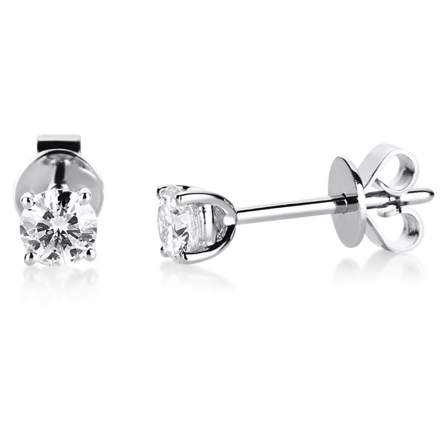Solitaire Ohrstecker 4er-Krappe 18kt Gelbgold GIA2557773979 + GIA5553738977 mit 0,41ct Diamanten