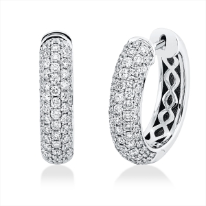 Pavé Creolen  18kt Weißgold mit 1,47ct Diamanten