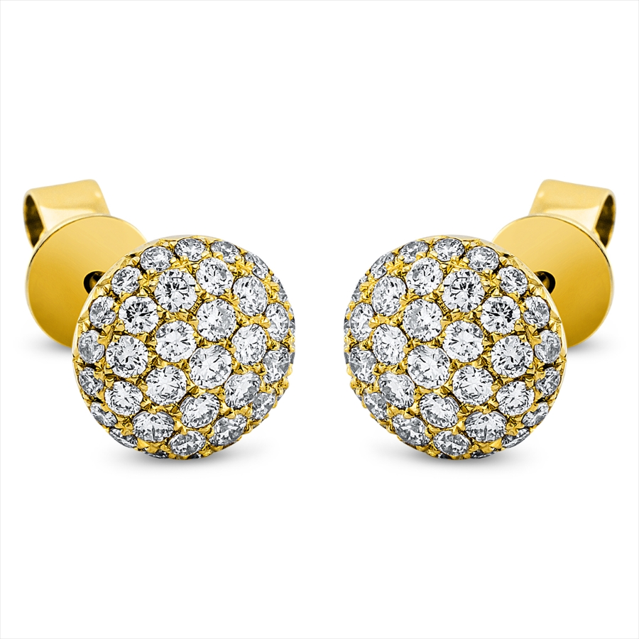 Pavé Ohrstecker  18kt Gelbgold mit 0,73ct Diamanten