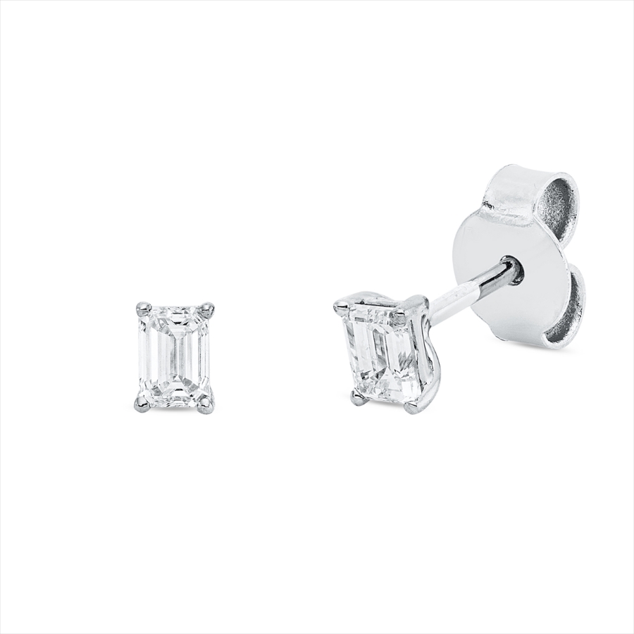 Solitaire Ohrstecker 4er-Krappe 18kt Weißgold mit 0,40ct Diamanten
