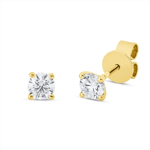 Solitaire Ohrstecker 4er-Krappe 18kt Gelbgold GIA2526580487 + GIA1523999102 mit 0,60ct Diamanten