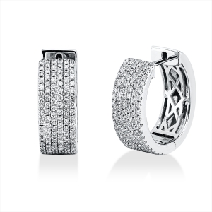 Pavé Creolen  18kt Weißgold mit 0,93ct Diamanten
