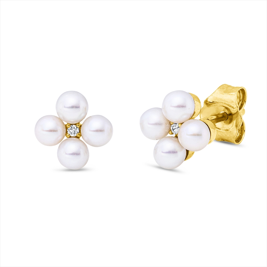 Ohrstecker  18kt Gelbgold mit 0,01ct Diamanten