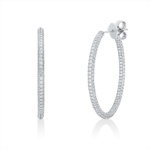 Pavé Creolen  18kt Weißgold mit 5,55ct Diamanten