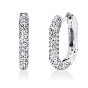 Pavé Creolen  18kt Weißgold mit 1,28ct Diamanten