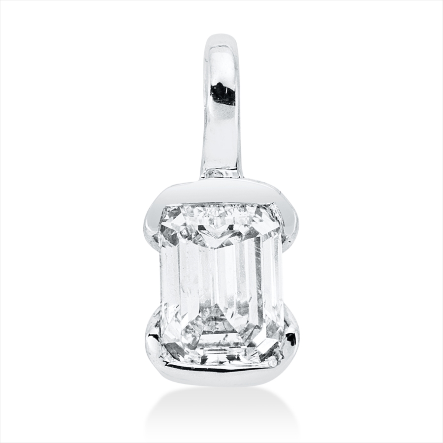 Solitaire Anhänger  18kt Weißgold mit Öse mit 0,18ct Diamanten