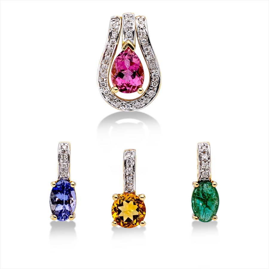 Anhänger 18 kt GG+WG, 5 pcs of pendant