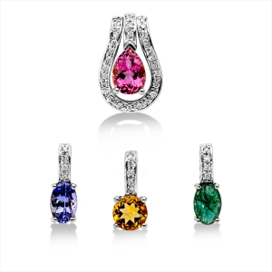 Anhänger 18 kt GG+WG, 5 pcs of pendant