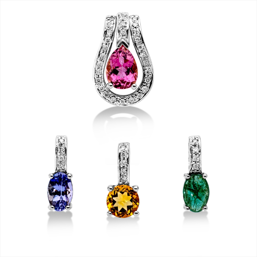 Anhänger 18 kt GG+WG, 5 pcs of pendant