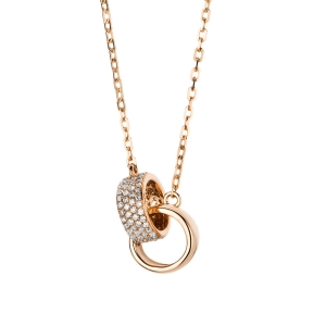 Pavé Collier  18kt Rotgold mit 0,31ct Diamanten