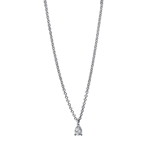 Solitaire Collier 3er-Krappe 18kt Weißgold mit 0,08ct Diamanten