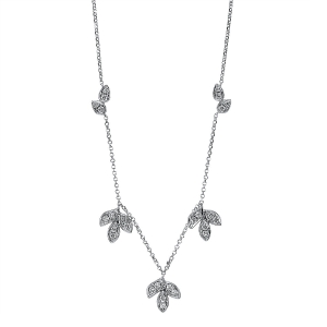 Collier 18 kt WG, mit ZÖ 40,6, 43,1 cm