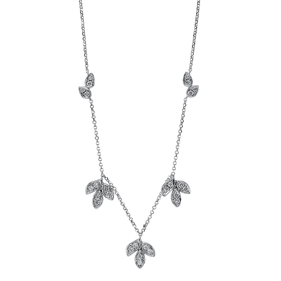 Collier 18 kt WG, mit ZÖ 40,6, 43,1 cm