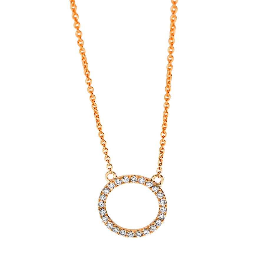 Collier 18 kt RG Kreis, mit ZÖ 42 cm