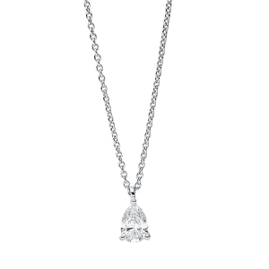 Solitaire Collier 3er-Krappe 18kt Weißgold mit ZÖ 42 cm mit 0,25ct Diamanten