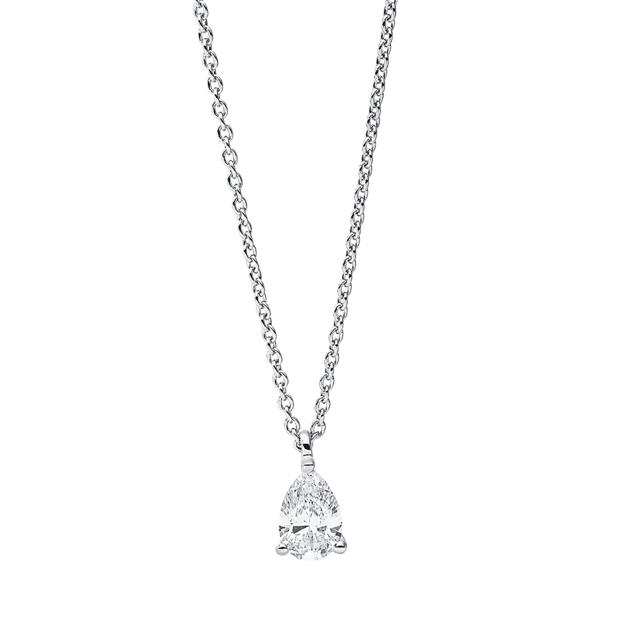 Solitaire Collier 3er-Krappe 18kt Weißgold mit ZÖ 42 cm mit 0,25ct Diamanten