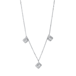 Collier 18 kt WG, mit ZÖ 38 cm + 40 cm