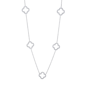 Collier 18 kt WG, mit ZÖ 42 cm