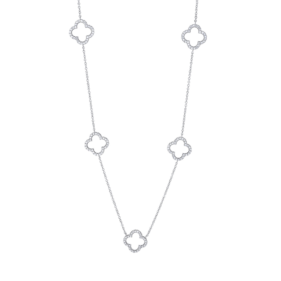 Collier 18 kt WG, mit ZÖ 42 cm