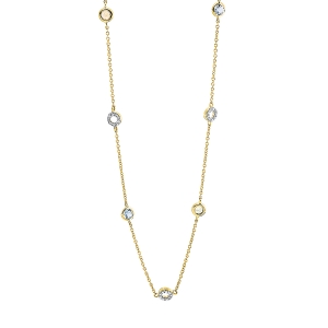 Collier 18 kt GG, Fassung rhodiniert