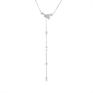 Collier 18 kt WG, mit ZÖ 45,7 + 48,3 cm