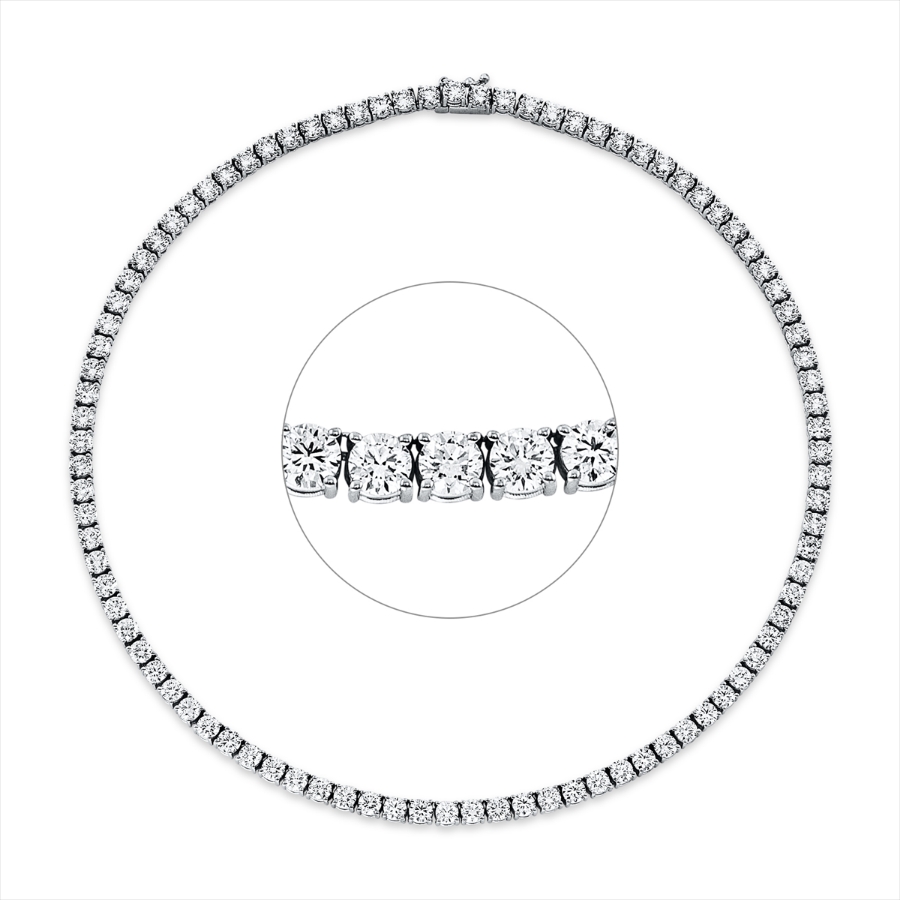 Tenniscollier 4er-Krappe 18kt Weißgold mit 23,15ct Diamanten