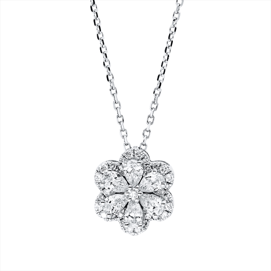 Collier 18 kt WG, mit ZÖ 40 cm