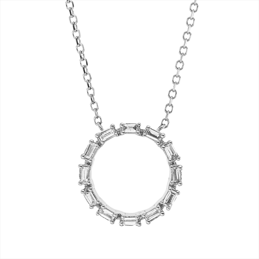 Collier 18 kt WG Kreuz, mit ZÖ 40 cm, 42cm