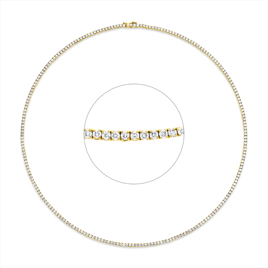 Tennisarmband 4er-Krappe 18kt Gelbgold / Weißgold mit 5,82ct Diamanten