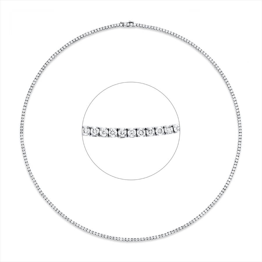 Tennisarmband 4er-Krappe 18kt Gelbgold / Weißgold mit 5,82ct Diamanten