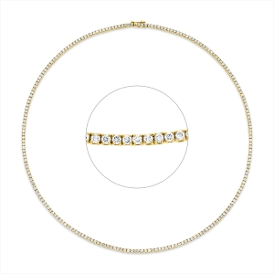 Tennisarmband 4er-Krappe 18kt Gelbgold / Weißgold mit 6,23ct Diamanten
