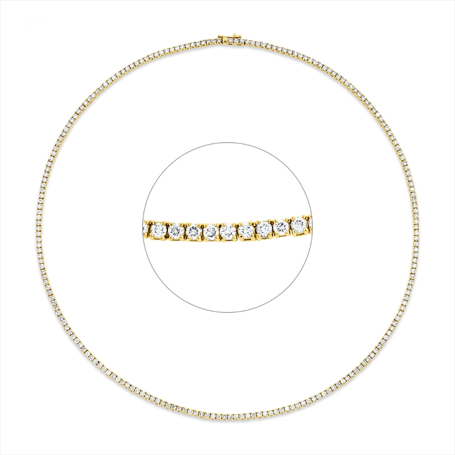 Tennisarmband 4er-Krappe 18kt Gelbgold / Weißgold mit 6,23ct Diamanten