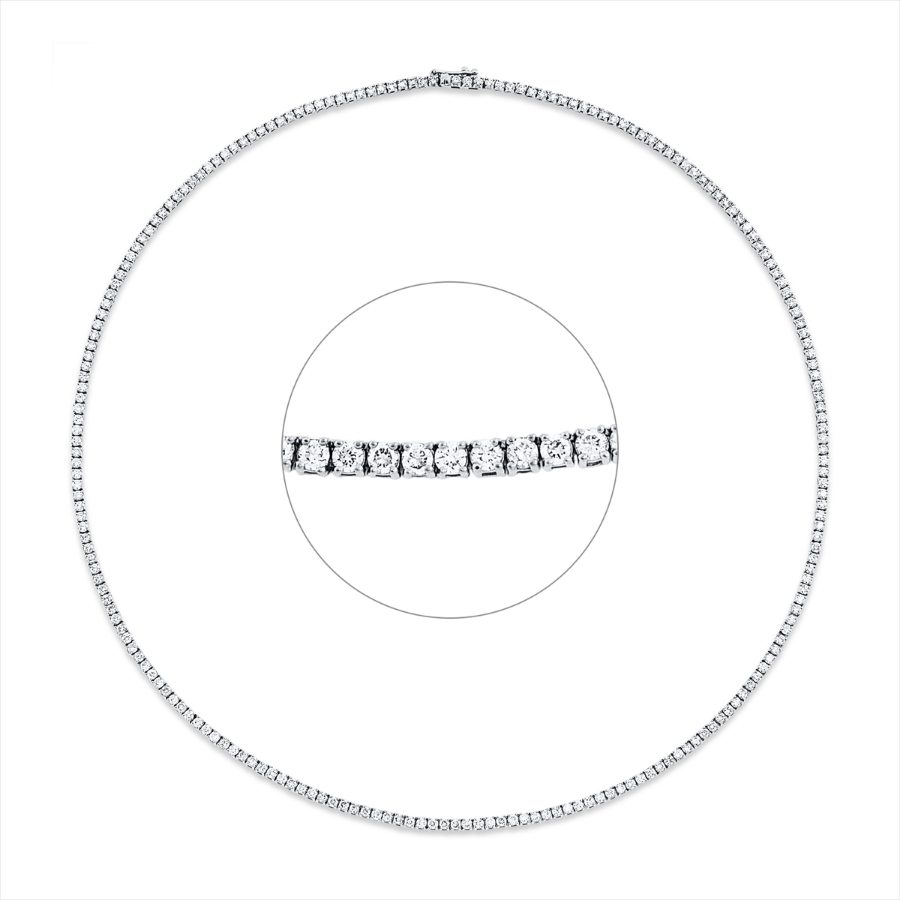 Tennisarmband 4er-Krappe 18kt Gelbgold / Weißgold mit 6,23ct Diamanten