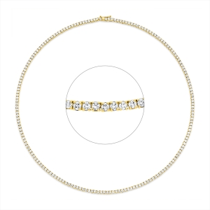 Tennisarmband 4er-Krappe 18kt Gelbgold / Weißgold mit 7,88ct Diamanten