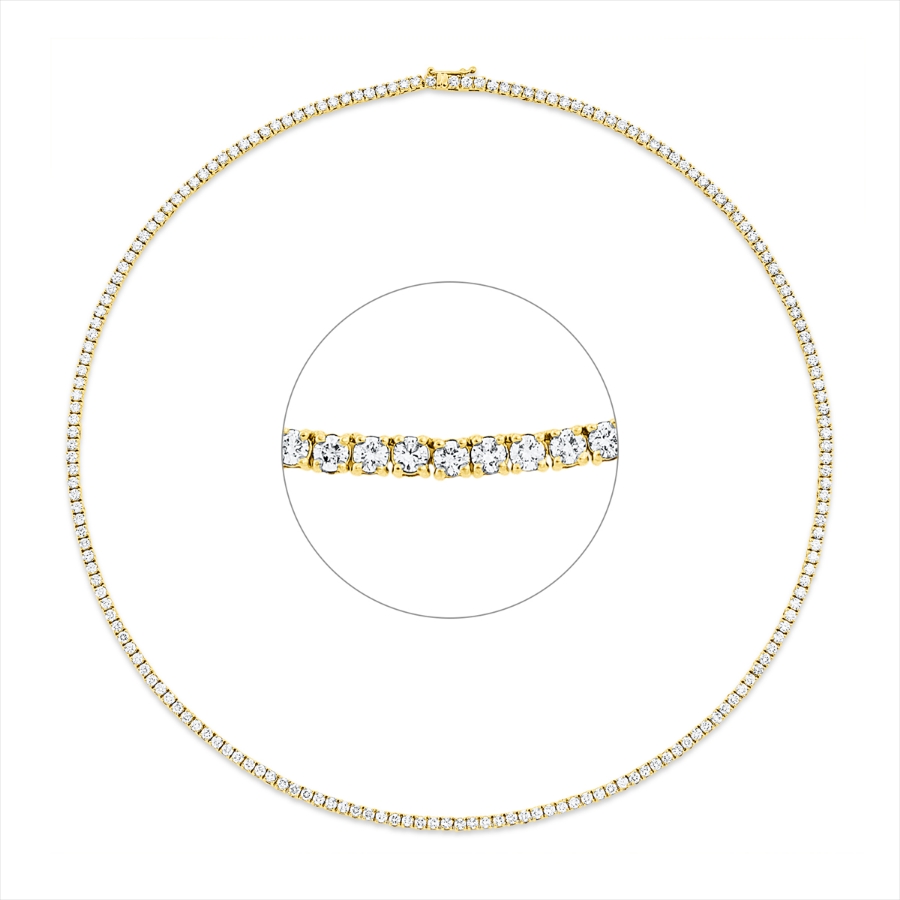 Tennisarmband 4er-Krappe 18kt Gelbgold / Weißgold mit 7,88ct Diamanten
