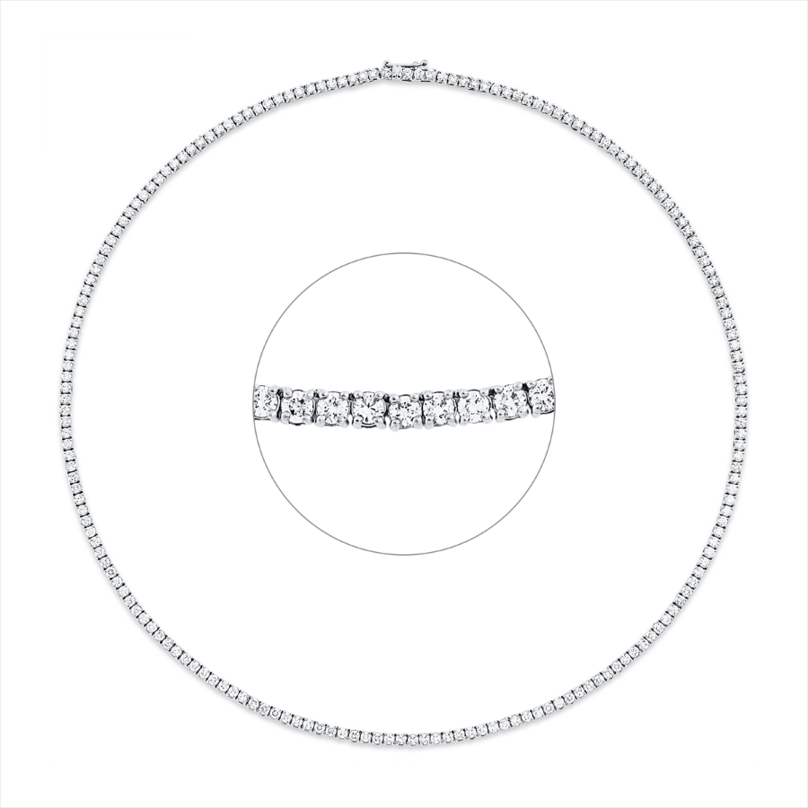 Tennisarmband 4er-Krappe 18kt Gelbgold / Weißgold mit 7,88ct Diamanten