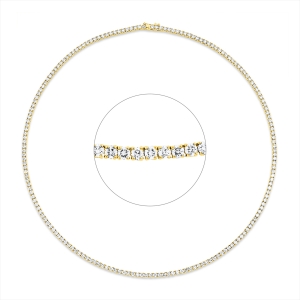 Tennisarmband 4er-Krappe 18kt Gelbgold / Weißgold mit 9,22ct Diamanten