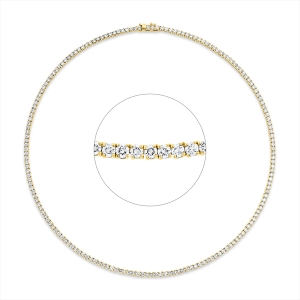 Tennisarmband 4er-Krappe 18kt Gelbgold / Weißgold mit 10,92ct Diamanten