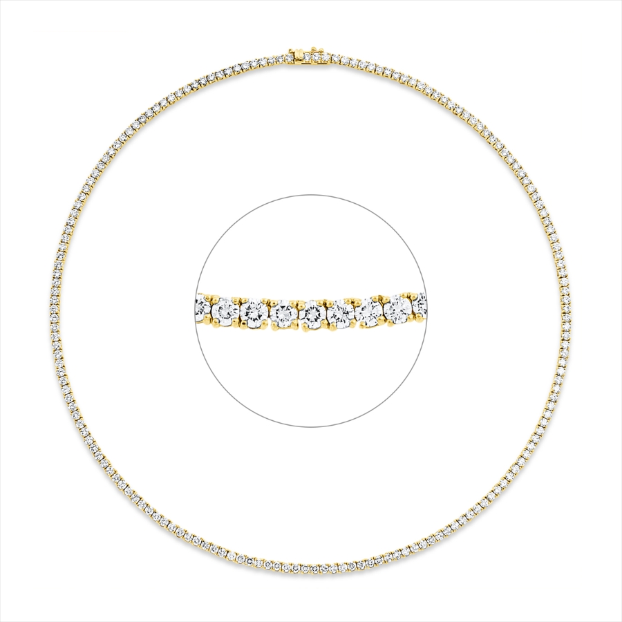 Tennisarmband 4er-Krappe 18kt Gelbgold / Weißgold mit 10,92ct Diamanten