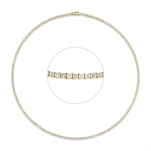 Tennisarmband 4er-Krappe 18kt Gelbgold / Weißgold mit 6,95ct Diamanten