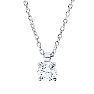 Solitaire Collier 4er-Krappe 18kt Weißgold mit ZÖ 42 cm mit 0,25ct Diamanten