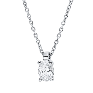 Solitaire Collier 4er-Krappe 18kt Weißgold mit ZÖ 42 cm mit 0,25ct Diamanten