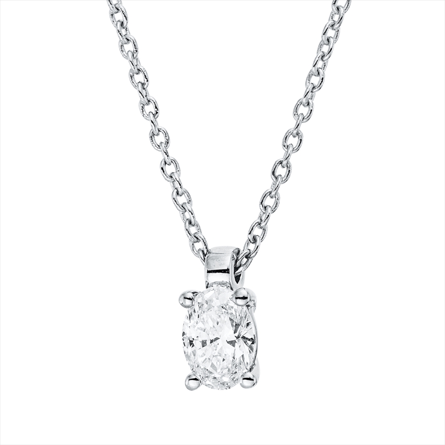 Solitaire Collier 4er-Krappe 18kt Weißgold mit ZÖ 42 cm mit 0,25ct Diamanten